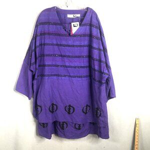Vintage Pegasus Skirt Set Womens Plus Size Purple Lagenlook Ethnic African NEW